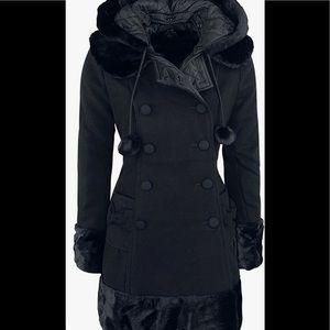 Hell Bunny Black Sarah Jane Coat